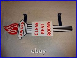 Vintage Standard Gasoline Torch Clean Restroom 2' Huge Metal Award Bathroom Sign