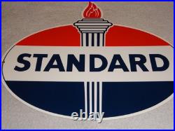 Vintage Standard Gasoline Torch & Flame 18 Porcelain Metal Gas Station Oil Sign