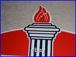 Vintage Standard Gasoline Torch & Flame 18 Porcelain Metal Gas Station Oil Sign