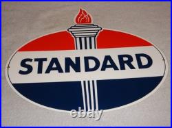 Vintage Standard Gasoline Torch & Flame 18 Porcelain Metal Gas Station Oil Sign