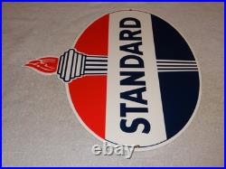 Vintage Standard Gasoline Torch & Flame 18 Porcelain Metal Gas Station Oil Sign