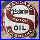 Vintage-Standard-Motor-Oil-Polarine-Gas-12-Inch-Convex-Porcelain-Enamel-Sign-01-bp