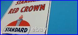 Vintage Standard Red Crown Gasoline Porcelain Gas & Motor Oil Service Sign
