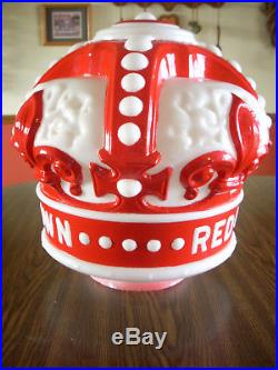 Vintage Standard Red Crown Gasoline Raised Letter Gas Pump Globe