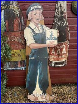 Vintage Standing Dutch Boy Paint Cardboard Sign-store Floor Display- 60 X 20