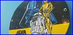Vintage Star Wars Porcelain Conoco Gas Darth Vader R2d2 Movie Ad Service Sign