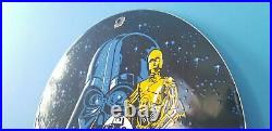 Vintage Star Wars Porcelain Conoco Gas Darth Vader R2d2 Movie Ad Service Sign