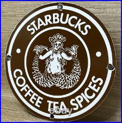 Vintage Starbucks Coffee Porcelain Sign Gas Station Oil Tea Mug Nespresso Pete's