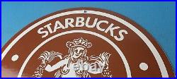 Vintage Starbucks Sign Coffee Tea Spices Porcelain Beverage Gas Pump Sign