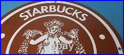 Vintage Starbucks Sign Coffee Tea Spices Porcelain Beverage Gas Pump Sign