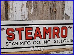 Vintage Steamro Porcelain Sign Red Hots Sausage Snack Food Processed Meat Hotdog