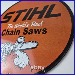 Vintage Stihl Chainsaw Sign Porcelain Metal Store Display Advertising Gas Sign Vintage Stihl Chainsaw Sign Porcelain Metal Store Display Advertising Gas Sign