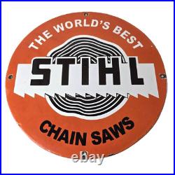 Vintage Stihl Chainsaw Sign Store Display Lawncare Gas Service Porcelain Sign Vintage Stihl Chainsaw Sign Store Display Lawncare Gas Service Porcelain Sign