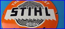 Vintage Stihl Chainsaw Sign Store Display Lawncare Gas Service Porcelain Sign