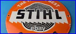 Vintage Stihl Chainsaw Sign Store Display Lawncare Gas Service Porcelain Sign