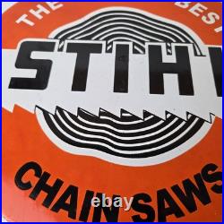 Vintage Stihl Chainsaw Sign Store Display Lawncare Gas Service Porcelain Sign Vintage Stihl Chainsaw Sign Store Display Lawncare Gas Service Porcelain Sign
