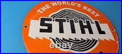 Vintage Stihl Chainsaw Sign Store Display Lawncare Gas Service Porcelain Sign