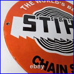 Vintage Stihl Chainsaw Sign Store Display Lawncare Gas Service Porcelain Sign Vintage Stihl Chainsaw Sign Store Display Lawncare Gas Service Porcelain Sign