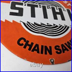 Vintage Stihl Chainsaw Sign Store Display Lawncare Gas Service Porcelain Sign Vintage Stihl Chainsaw Sign Store Display Lawncare Gas Service Porcelain Sign