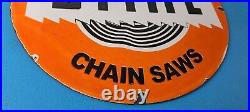 Vintage Stihl Chainsaw Sign Store Display Lawncare Gas Service Porcelain Sign