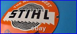 Vintage Stihl Chainsaw Sign Store Display Lawncare Gas Service Porcelain Sign