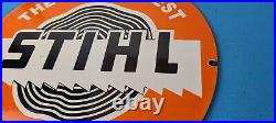 Vintage Stihl Chainsaw Sign Store Display Lawncare Gas Service Porcelain Sign