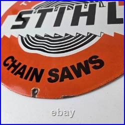 Vintage Stihl Chainsaw Sign Store Display Lawncare Gas Service Porcelain Sign Vintage Stihl Chainsaw Sign Store Display Lawncare Gas Service Porcelain Sign