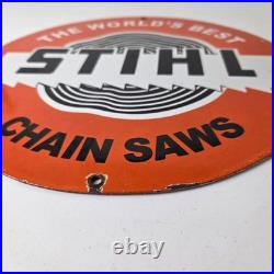 Vintage Stihl Chainsaw Sign Store Display Lawncare Gas Service Porcelain Sign Vintage Stihl Chainsaw Sign Store Display Lawncare Gas Service Porcelain Sign
