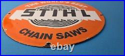 Vintage Stihl Chainsaw Sign Store Display Lawncare Gas Service Porcelain Sign