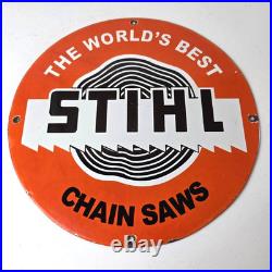 Vintage Stihl Chainsaw Sign Store Display Lawncare Gas Service Porcelain Sign Vintage Stihl Chainsaw Sign Store Display Lawncare Gas Service Porcelain Sign