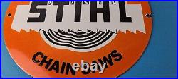 Vintage Stihl Chainsaw Sign Store Display Lawncare Gas Service Porcelain Sign