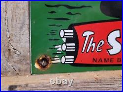 Vintage Stinker Porcelain Sign 1953 Idaho Gas For Less Skunk Gasoline Station