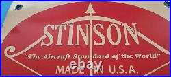 Vintage Stinson Aircraft Co Porcelain Gas Aviation Arrow Aircraft Stand USA Sign