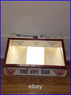 Vintage Store Display Nut Bar Advertising Sign Display Case Warmer Light / Works