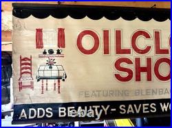 Vintage Store Display Sign Banner Columbus Oil Cloth Kitchen antique
