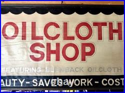 Vintage Store Display Sign Banner Columbus Oil Cloth Kitchen antique
