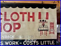Vintage Store Display Sign Banner Columbus Oil Cloth Kitchen antique