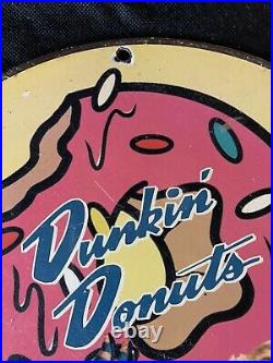 Vintage Style 1950 Dunkin Donuts Porcelain Advertising Sign 12 Inch