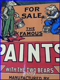 Vintage Style Baer Bros Flange Sign Porcelain Advertising 13 3/4x 9 1/4 Inch