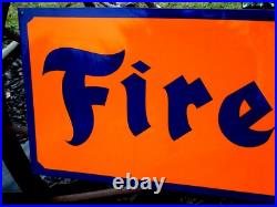Vintage Style FIRESTONE TIRE SHOP Metal Sign Gas Oil Garage Art Hand Lettered