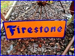 Vintage Style FIRESTONE TIRE SHOP Metal Sign Gas Oil Garage Art Hand Lettered