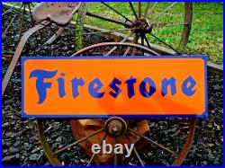 Vintage Style FIRESTONE TIRE SHOP Metal Sign Gas Oil Garage Art Hand Lettered