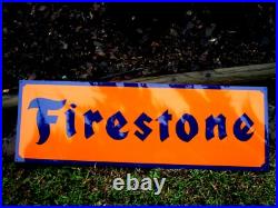 Vintage Style FIRESTONE TIRE SHOP Metal Sign Gas Oil Garage Art Hand Lettered