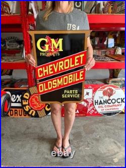 Vintage Style Metal Sign GM Service Products NOT Porcelain 24x18 Made USA