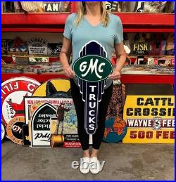 Vintage Style Metal Sign GMC Trucks NOT Porcelain 30x12 Made USA