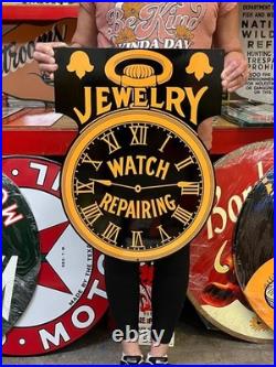 Vintage Style Metal Sign Jewelry Watch Repair NOT Porcelain 22x16 Made USA