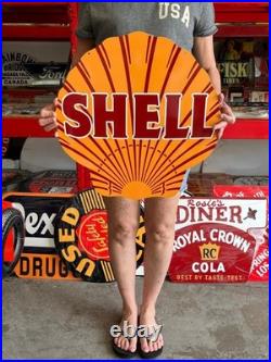 Vintage Style Metal Sign Shell Gasoline NOT Porcelain 20x20 Made USA