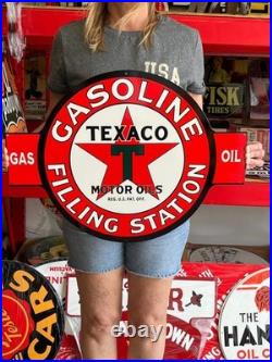 Vintage Style Metal Sign Texaco Filling Station NOT Porcelain 24x18 Made USA Vintage Style Metal Sign Texaco Filling Station NOT Porcelain 24x18 Made USA