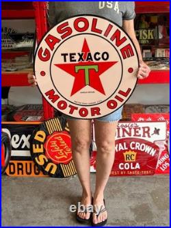 Vintage Style Metal Sign Texaco Gasoline NOT Porcelain 20x20 Made USA