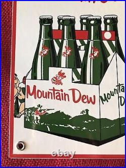 Vintage Style Mountain Dew Advertising Sign 12 X 9.5 Inch Porcelain